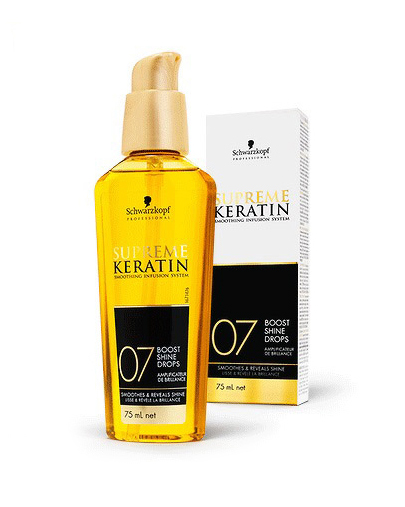 Капли для усиления блеска волос Schwarzkopf Professional Supreme Keratin Boost Shine Drops Serum 